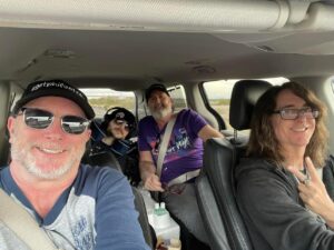 Bill, Dave, Adam, Charlie on the way to NAMM 2024