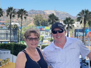 Bill, Rosie, and Hollywood sign
